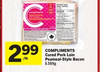Foodland Compliments cured pork loin peameal-style bacon offer