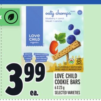 Metro Love child cookie bars offer