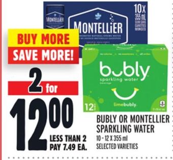 Metro Bubly or montellier sparkling water offer