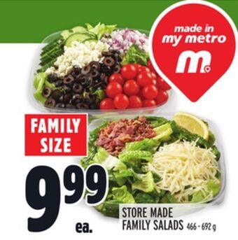 Metro Store made family salads offer
