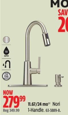 Canadian Tire Moen nori 1-handle kitchen faucet offer