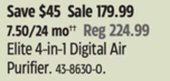 Canadian Tire Elite 4-in-1 digital air purifier offer