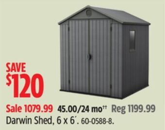 Canadian Tire Darwin shed, 6 x 6' offer
