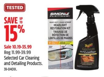 Canadian Tire Simoniz selected car cleaning and detailing products offer