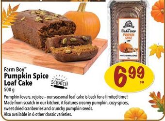 Farm Boy Farm boy pumpkin spice loaf cake offer