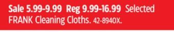 Canadian Tire Selected frank cleaning cloths offer