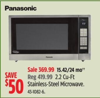 Canadian Tire Panasonic stainless-steel microwave offer