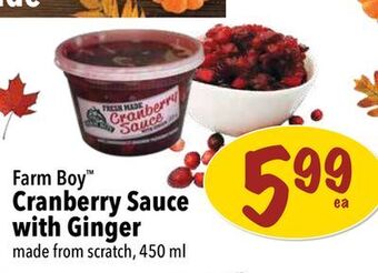 Farm Boy Farm boy cranberry sauce with ginger offer