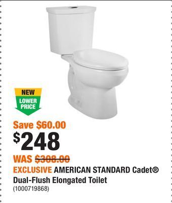 Home Depot Exclusive american standard cadet dual-flush elongated toilet offer