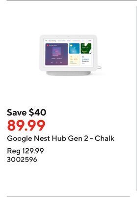 Staples Google nest hub gen 2 - chalk offer