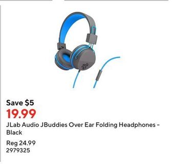 Staples Jlab audio jbuddies over ear folding headphones - black offer