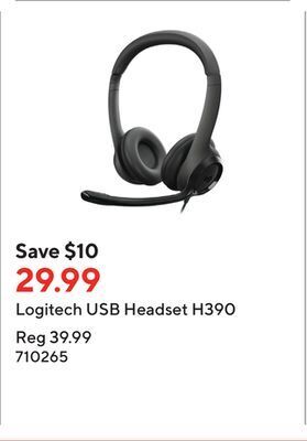Staples Logitech usb headset h390 offer