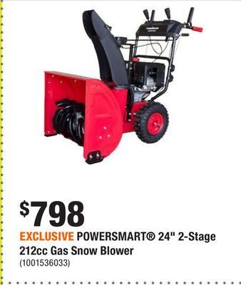 Home Depot Exclusive powersmart 24 2-stage 212cc gas snow blower offer