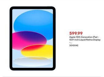 Staples Apple 10th generation ipad - 10.9-inch liquid retina display - wi-fi 6 - a14 bionic chip - 64 gb - ipados 16 - blue offer