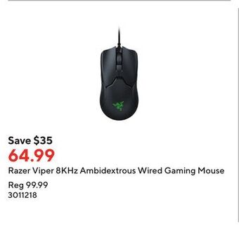 Staples Razer viper 8khz ambidextrous wired gaming mouse offer