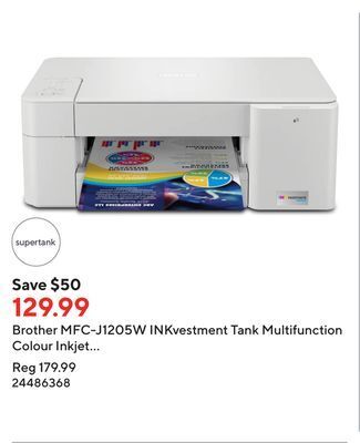 Staples Brother mfc-j1205w inkvestment tank multifunction colour inkjet printer offer