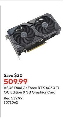 Staples Asus dual geforce rtx 4060 ti oc edition 8 gb graphics card offer