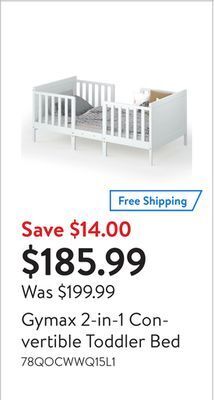 Walmart Gymax 2-in-1 convertible toddler bed offer