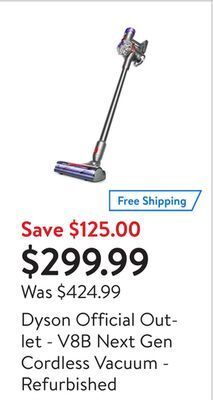 Walmart Dyson official outlet - v8b next gen cordless vacuum - refurbished offer