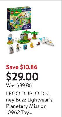 Walmart Lego duplo disney buzz lightyear's planetary mission 10962 toy building kit (37 pieces) offer