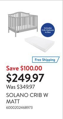 Walmart Solano crib w matt offer