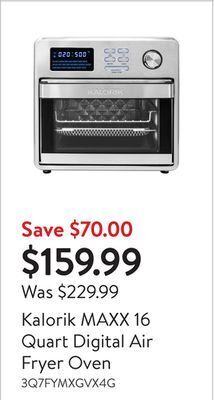 Walmart Kalorik maxx 16 quart digital air fryer oven offer