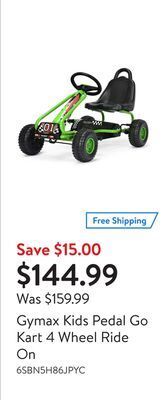 Walmart Gymax kids pedal go kart 4 wheel ride on offer