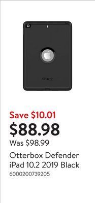 Walmart Otterbox defender ipad 10.2 2019 black offer