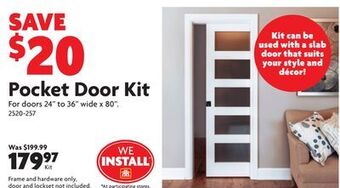 Home Hardware Pocket door kit offer