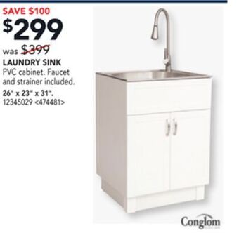 RONA Laundry sink 26 x 23 x 31 offer