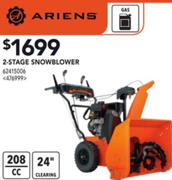 RONA 2-stage snowblower offer