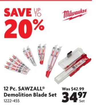 Home Hardware 12 pc. sawzall demolition blade set offer