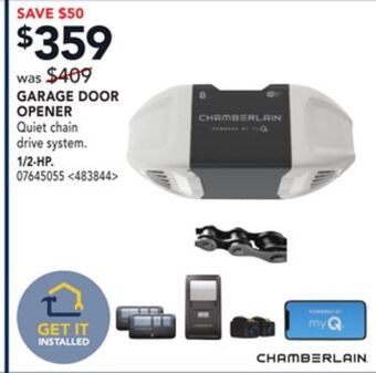 RONA Chamberlain garage door opener 1/2-hp offer