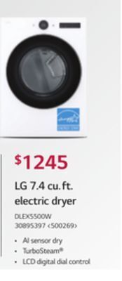 RONA Lg 7.4 cu. ft. electric dryer offer