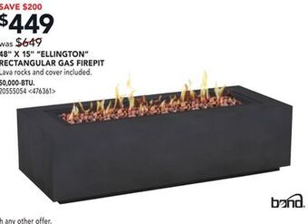 RONA 48 x 15 ellington rectangular gas firepit offer