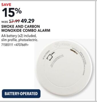 RONA First alert smoke and carbon monoxide combo alarm offer