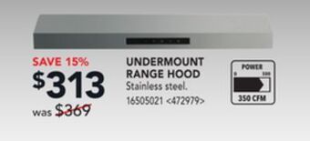 RONA Mistral undermount range hood offer