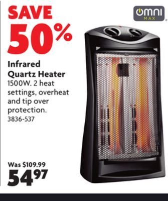 Home Hardware Infrared quartz heater offer