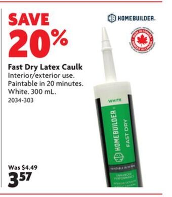 Home Hardware Fast dry latex caulk offer