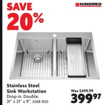 Home Hardware Stainless steel sink workstation offer