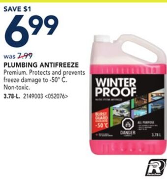 RONA Winterproof plumbing antifreeze 3.78-l offer