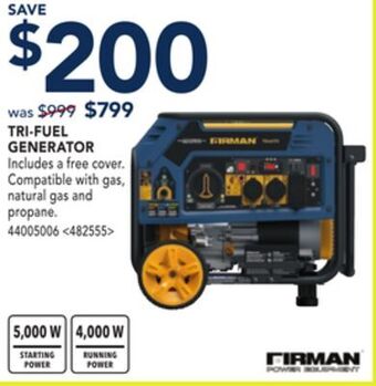 RONA Firman tri-fuel generator offer