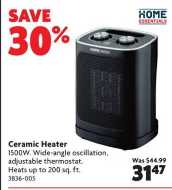 Home Hardware Ceramic heater offer
