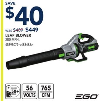 RONA Ego leaf blower offer