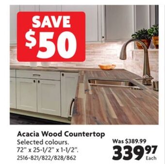 Home Hardware Acacia wood countertop offer