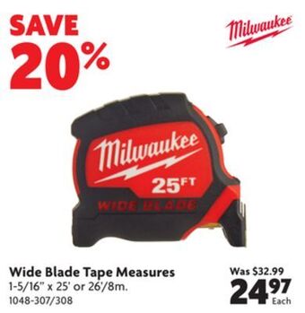 Home Hardware Wide blade tape measures offer