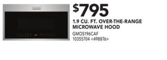 RONA Frigidaire gallery 1.9 cu. ft. over-the-range microwave hood offer