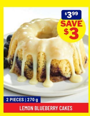 M & M Food Market Lemon blueberry cakes offer