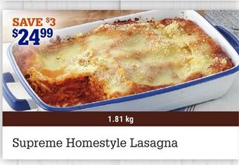 M & M Food Market Supreme homestyle lasagna offer