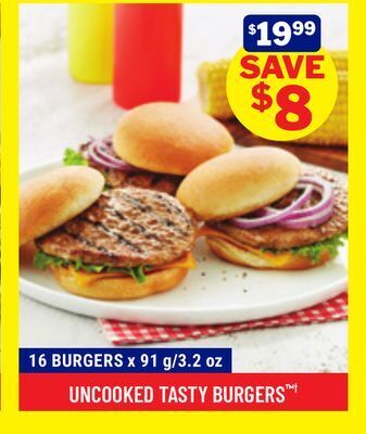 M & M Food Market Uncooked tasty burgers † offer
